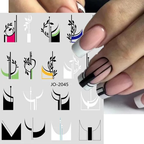 Переводная лента для ногтей, разноцветная, наклейки для французского маникюра, неровной формы