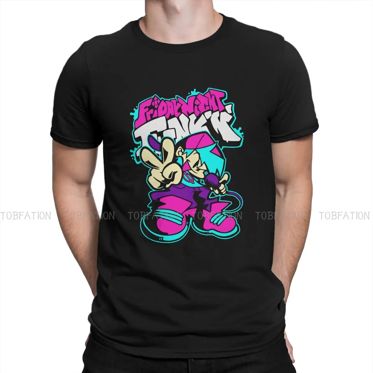 

Friday Night Funkin FNF Music Boy TShirt for Men Cool Humor Leisure Sweatshirts T Shirt High Quality Trendy Loose