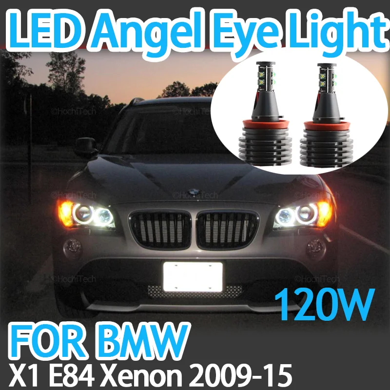 

Angel Eyes Halo Ring LED Headlight Bulbs White for BMW X1 E84 Xenon Headlight 2009-2015 120W H8 LED Marker Bulbs Daytime Light