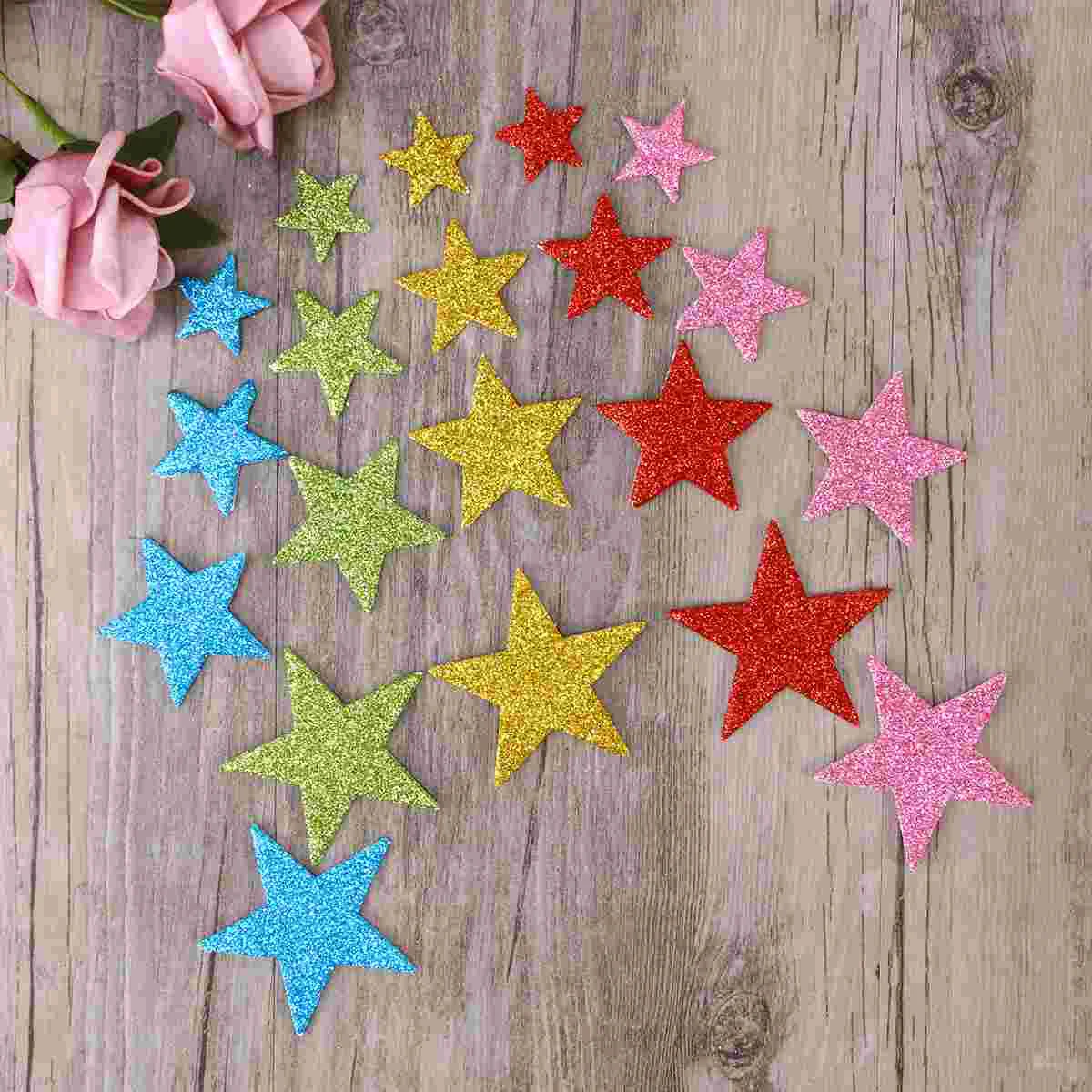 

150 Pcs/Pack Glitter Stickers DIY Craft Stars Flash DIY Star Shape Stickers Moon Cling Glittering Star Kids Party Favors Child