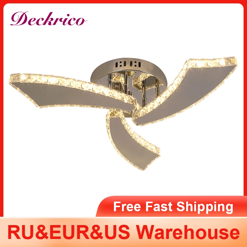 Внутренняя потолочная хрустальная люстра хромированный подвесной светильник