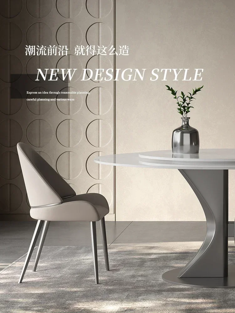 Стол из каменной пластины круглый стол ремень проигрыватель яркий спагетти