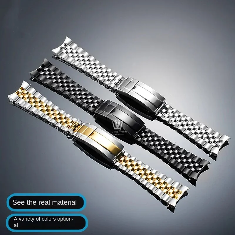 Фото Ремешок для часов из нержавеющей стали 22 мм для Casio Marlin MDV-107 MDV-106 2784, металлический браслет с изогнутым концом, высококачественный браслет со складной застежкой №2