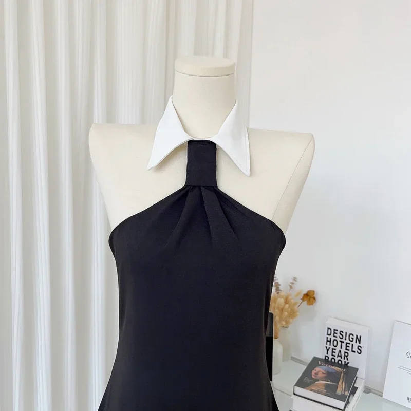 Женское платье-футляр с открытой спиной летнее шифоновое высокой талией