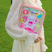 kawaii large capacity pencil case transaprent stationary storage bags cute bear 11inch laptop bag for school girls