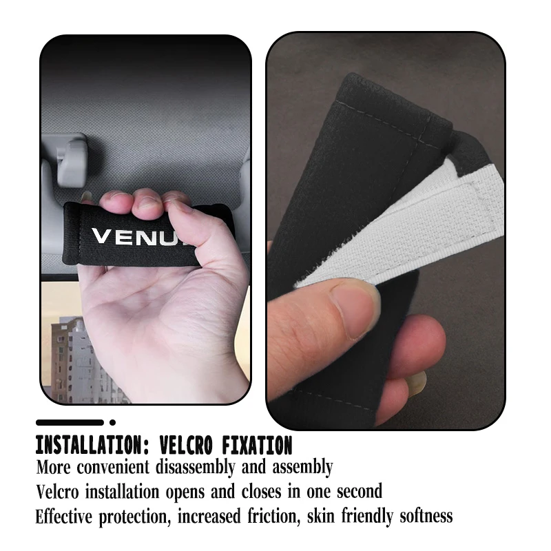 Фото Suede Car Door Handle Cover Roof Pull Handle Anti-slip Protection Case Accessories For Hyundai N Line Tuscon NX4 I20 I30 I10 №4