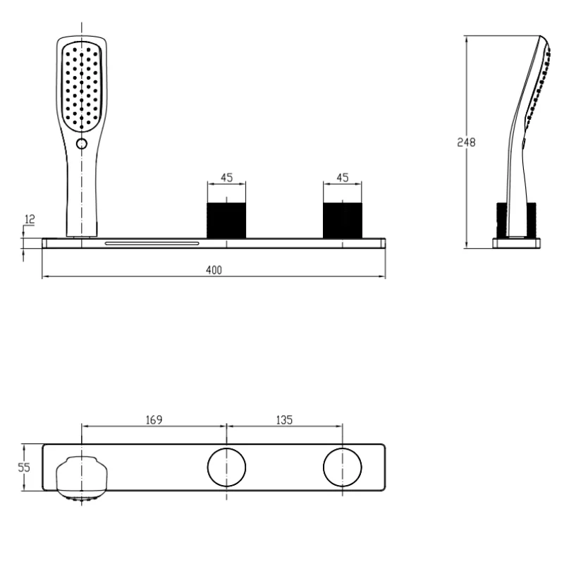 Смеситель для ванны с креплением на раковину смеситель Водопад горячей и