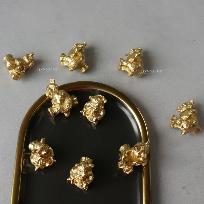 

Pure Copper Bear Shape Knob Kitchen Cabinet Knobs and Handles Drawer Pulls Living Room Bedroom Brass Furniture Decor Hardware