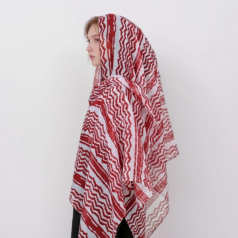 Женский элегантный пастельный хлопковый льняной шарф из Балийской Марли