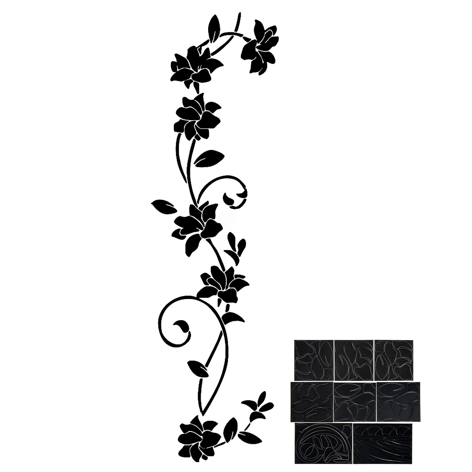 

Wall Stickers Flower Floral Decal Decor Decals Sticker Vinesmall Rose Black Vines Room Window Hanging Babyclings Stick Peel