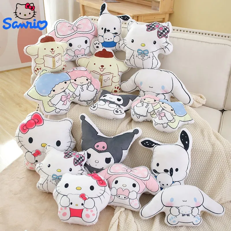 

Sanrio, Hello Kitty Cinnamoroll Kuromi My melody Милая мультяшная двухсторонняя подушка с принтом модная подушка для дивана
