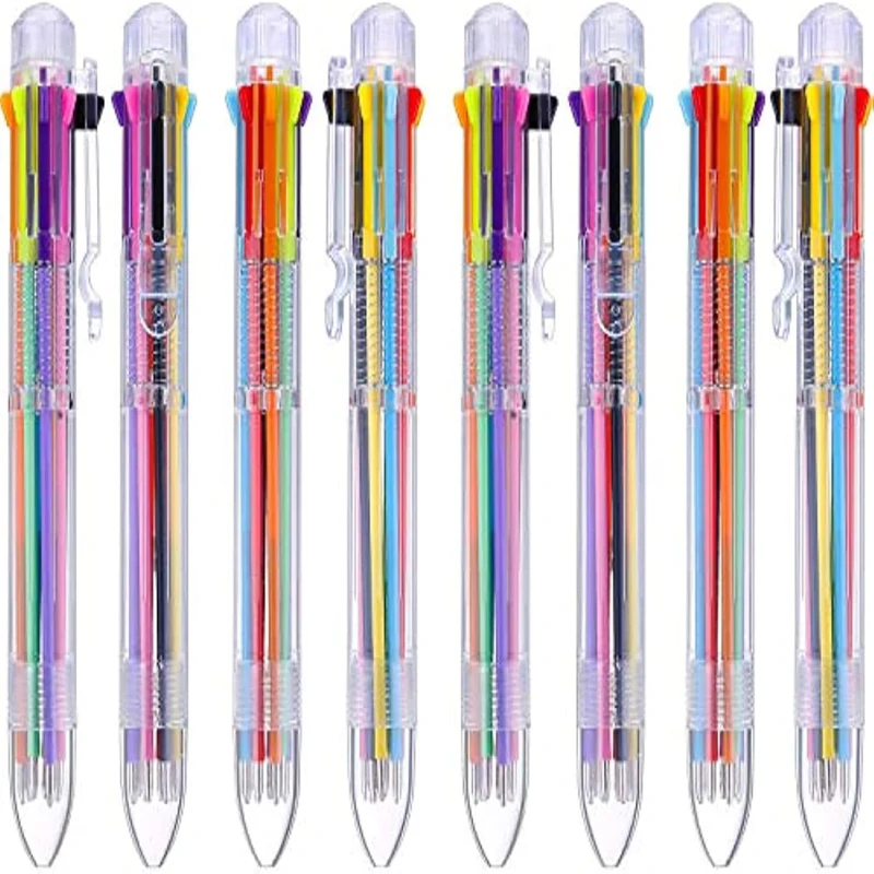 Разноцветные ручки 2 шт. 8 в 1 блестящие цветов офисные и школьные принадлежности