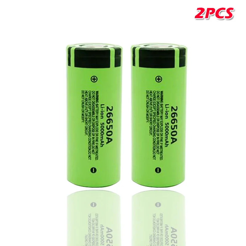 

2021 100% Original High Capacity 26650A 26650 5000mAh lithium battery for Flashlight power Bank Li-ion Rechargeable Batteries
