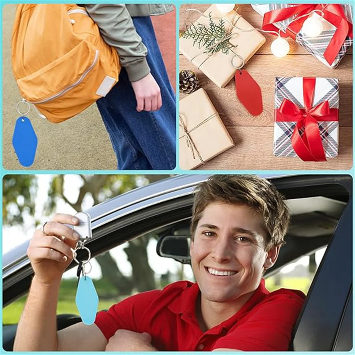 40 шт. пустой брелок для ключей в отеле с кольцами 20-цветный пластиковый