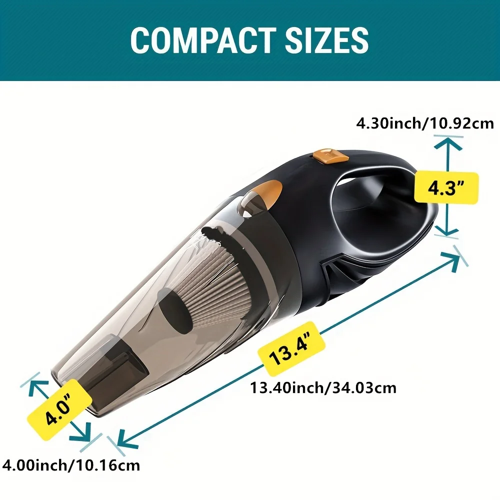 Ручной автомобильный пылесос высокой мощности со шнуром и сумкой — идеально