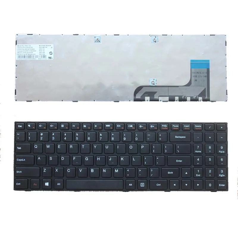 

English Keyboard For Lenovo Ideapad 100-15 100-15IBY 100-15IB B50-10 PK131ER1A05 5N20h52634 9z.NCLSN.00U NANO NSK-BR0SN Black US