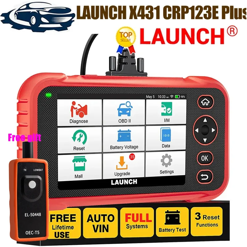 Диагностические инструменты LAUNCH X431 CRP123E PLUS OBD2 сканер для двигателя ABS подушки