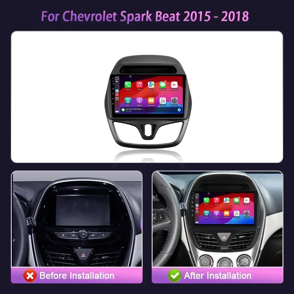 Android 14 автомобильный радиоприемник мультимедийная навигация для Chevrolet Spark Beat
