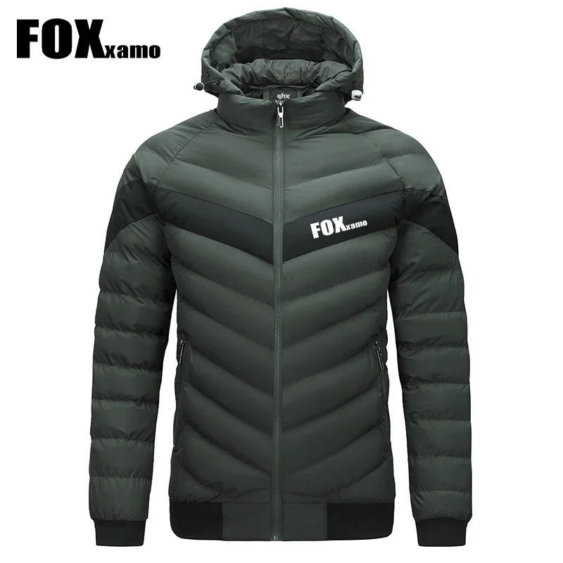 

Foxxamo Winter Jacket Men 2023 New 40D Waterproof Film Cycling Warm Casual Hooded Cotton-padded Classic Outdoor Sports Coats