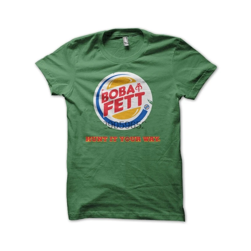 

Men T Shirt Boba Fett T-Shirt Parody Green Burger King Tshirts Women T-Shirt