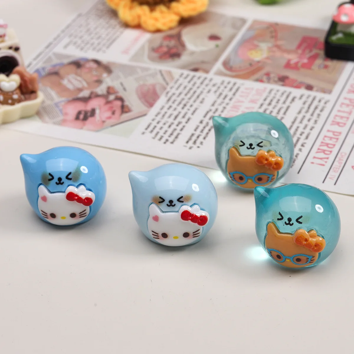 Фото 2 шт. miniso 3d kt голова мультфильм аксессуары из смолы diy мусорный чехол подвески ручной работы миниатюрные матеилы ювелирные изделия ремесла поставки №2