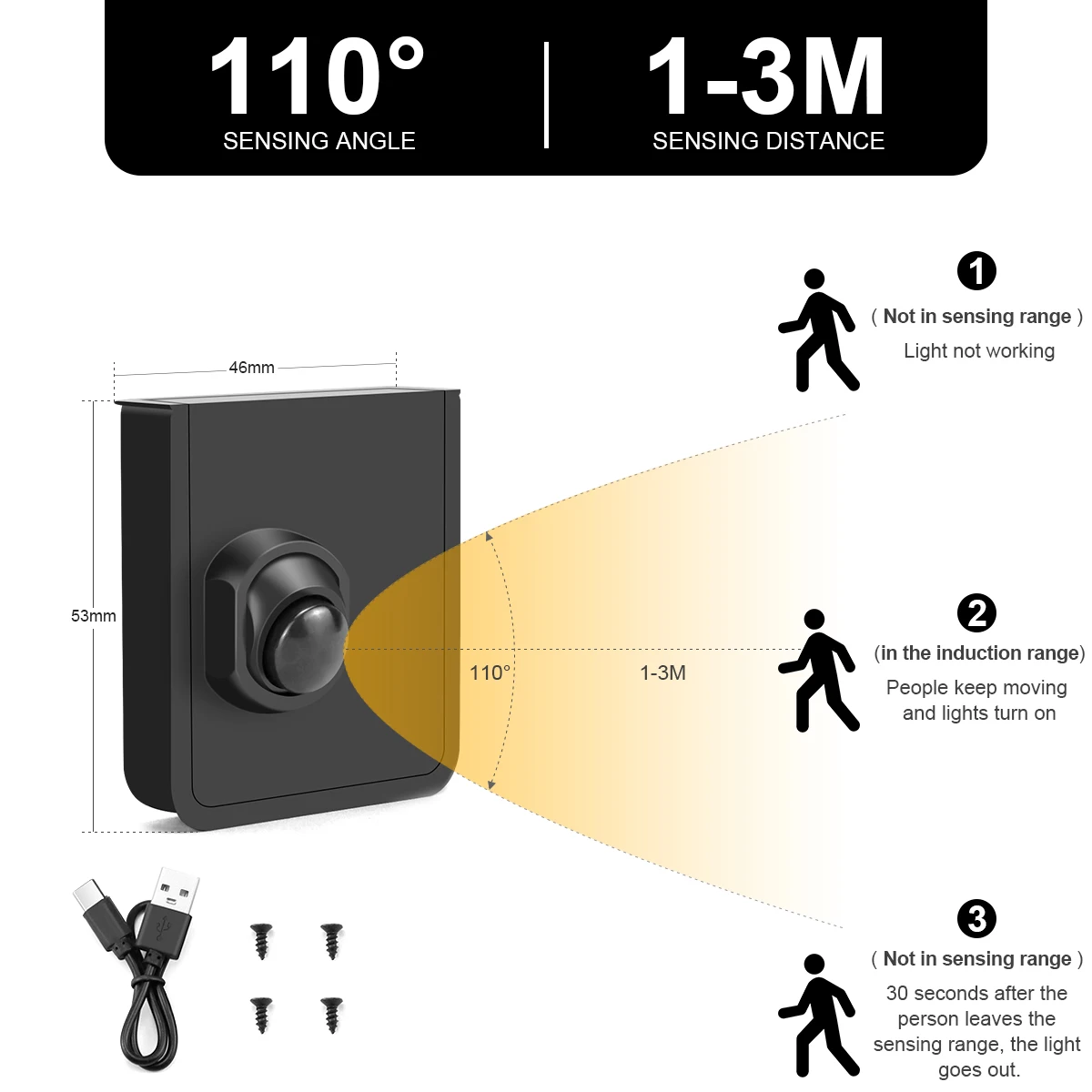 Ручная подсветка для лестницы 5 м 10 с датчиком движения
