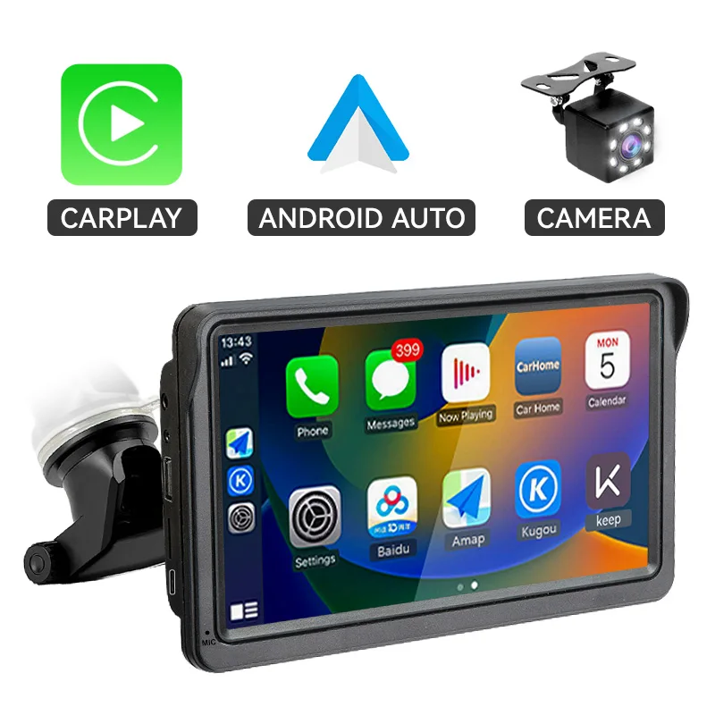 

AHOUDY 7-дюймовый Carplay Android Auto Универсальный автомобильный радиоприемник Мультимедийный видеоплеер с сенсорным экраном
