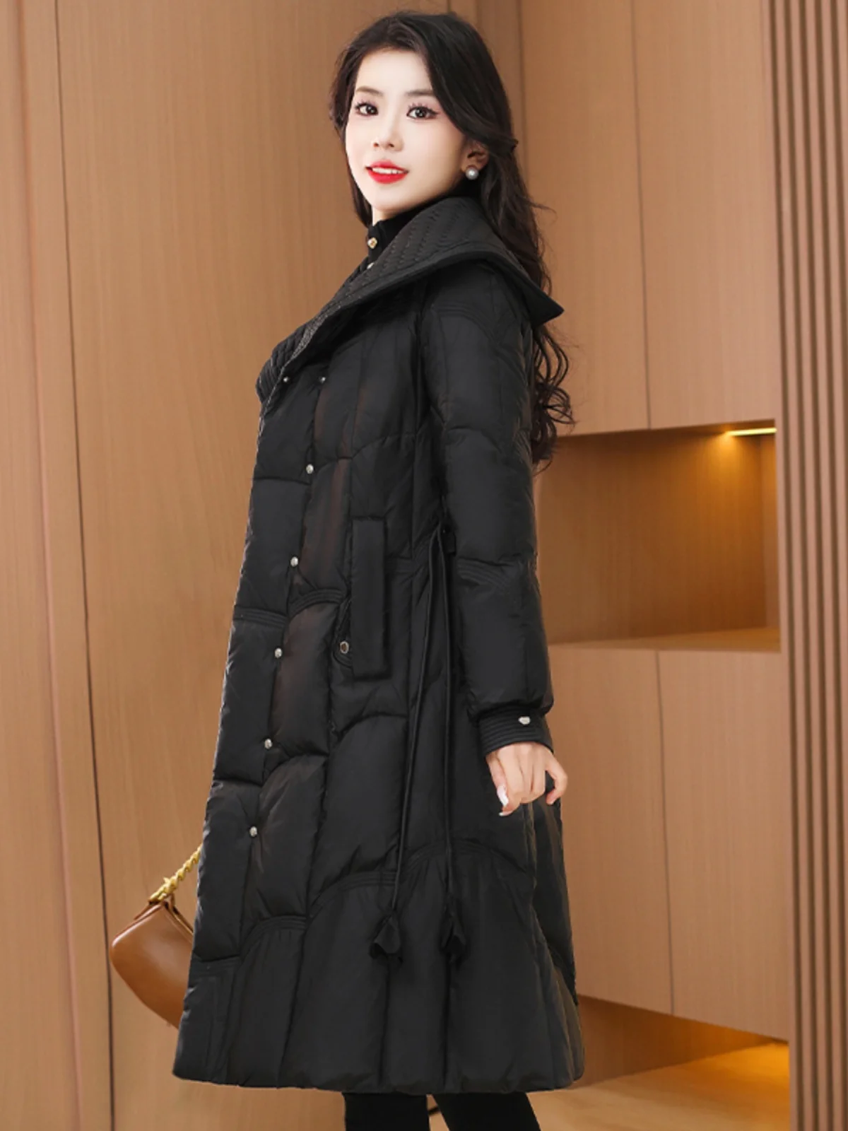 Пуховик Jiujiang зимняя женская куртка 2024 новая мода в стиле вестерн Sle Mother элитная