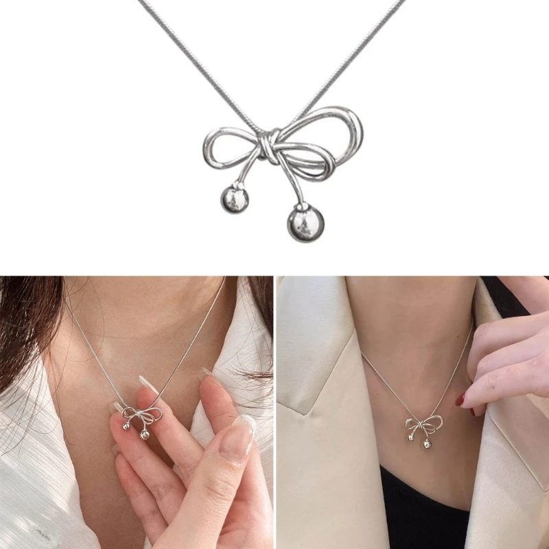 Сладкий бант кулон ожерелье ювелирный подарок для женщин узел бабочки Neckneces