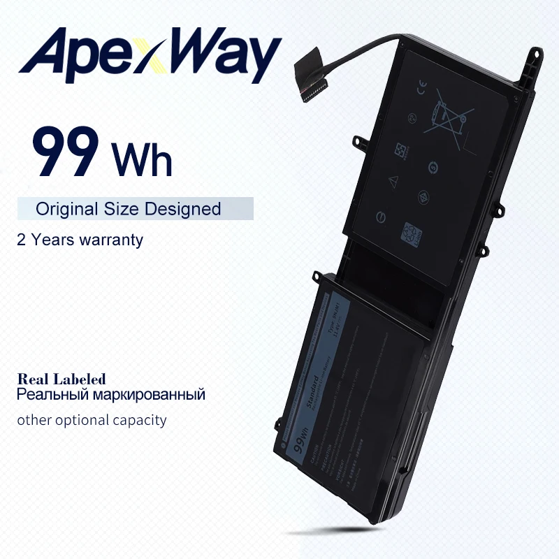 

ApexWay 11.4V 99WH 9NJM1 Laptop Battery For Dell Alienware 15 R3 R4 17 R4 R5 Series Notebook P31E P69F 44T2R HF250 MG2YH
