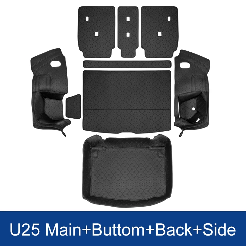 

Для Mini Cooper U25 2024, коврик для багажника автомобиля на заказ, водонепроницаемые противоскользящие аксессуары для стайлинга, черный, устойчивый к царапинам и износу
