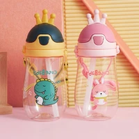 cute crown baby straw cups portable cartoon learning feeding bottle toddler training dringking cups childrens water bottle