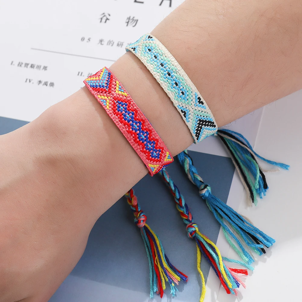 

108 pcs =9 sets Summer Surf Handmade Woven Rope Chain Bracelet