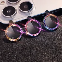 for iphone 13pro glitter diamond lens ring camera film for iphone 13 pro max lens screen protector tempered glass metal ring cap