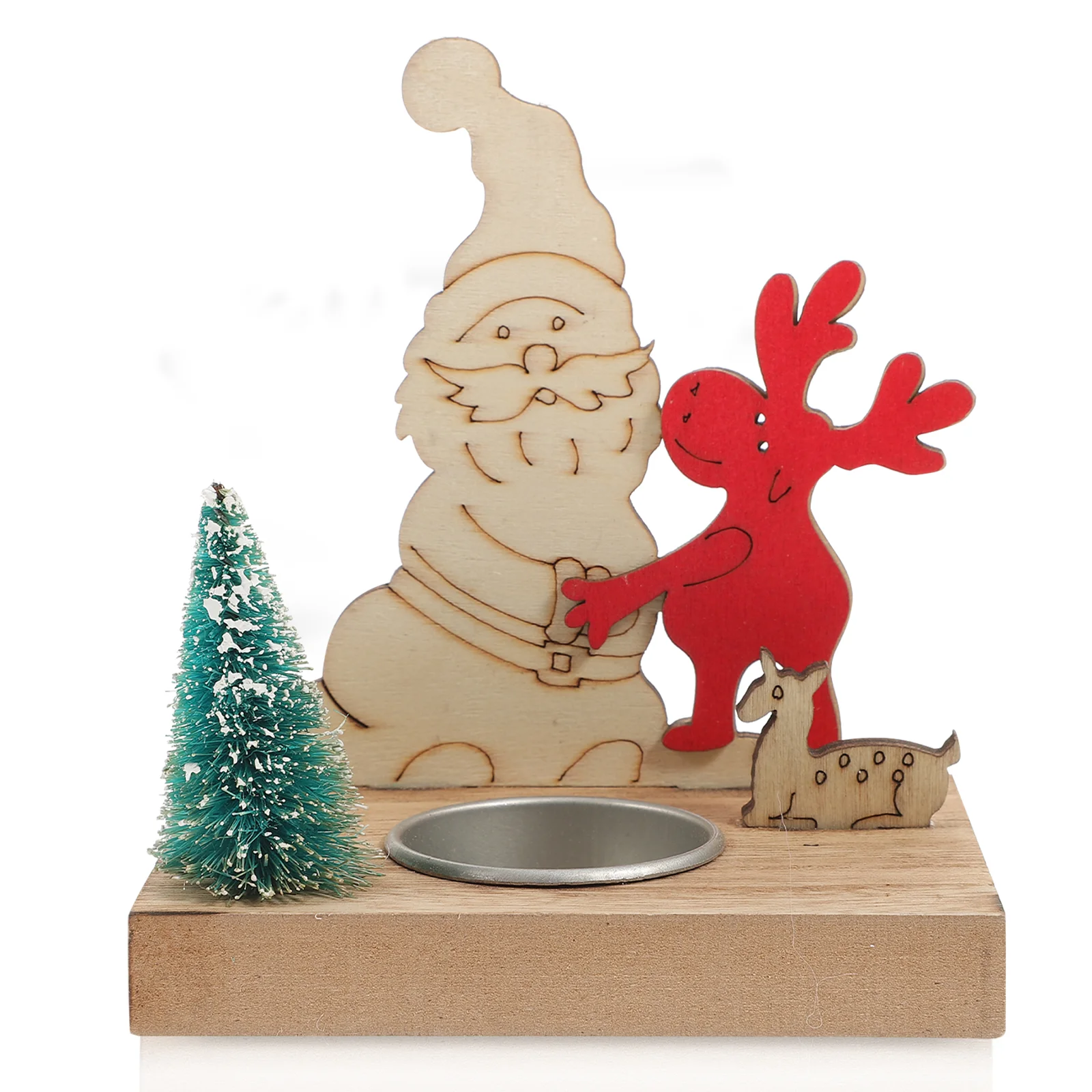 

Holderwooden Tealight Standcandlestick Santa Decorative Christmas Candleholders Home Decor Desktop Ornament