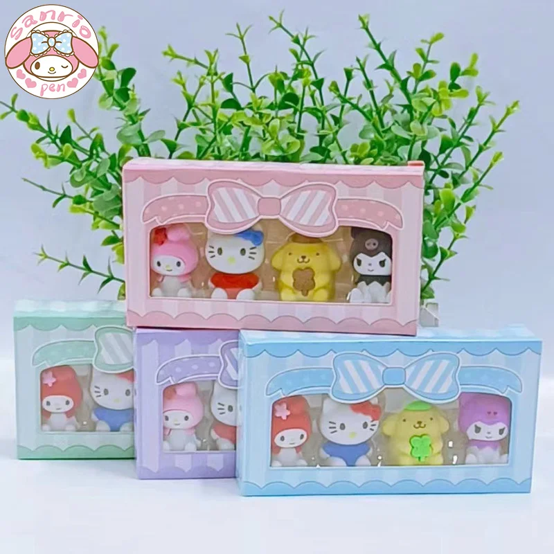

24pcs Sanrio Creative Eraser Cute Hello Kitty Kuromi Doll Boxed Rubber Cartoon Children's Stationery Small Gifts School Supplies