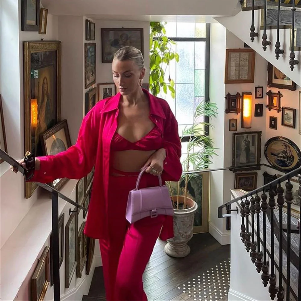 Костюм Женский Повседневный из трех предметов пикантная рубашка жилет прямые