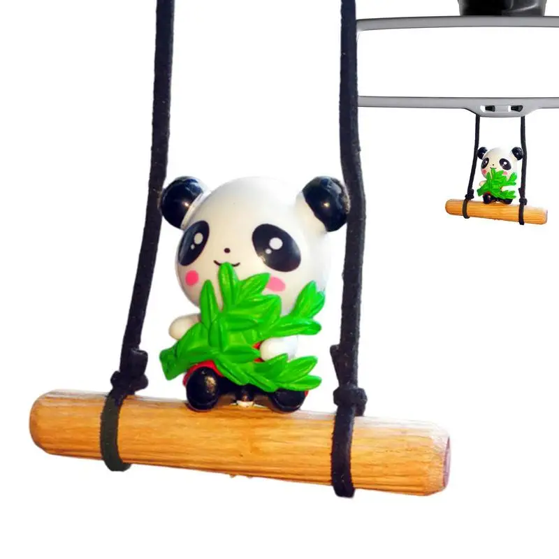 

Rearview Mirror Accessories Cute Swing Panda Car Charm Decor For Rearview Mirror Hangable Vehicle Interior Accessories Gift