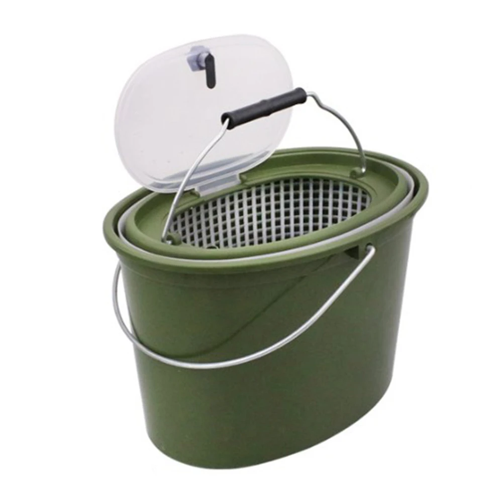 

Water Boxes Fish Bucket Portable Universal With Separate Handle Green Mesh Live Fish 5L/10L/15L 650g/950g/1300g