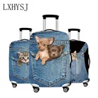 Эластичный Защитный чехол для чемодана LXHYSJ с 3D рисунком животных, чехол для чемодана на колесиках, пылезащитный чехол подходит для чемодана 18-32 дюйма