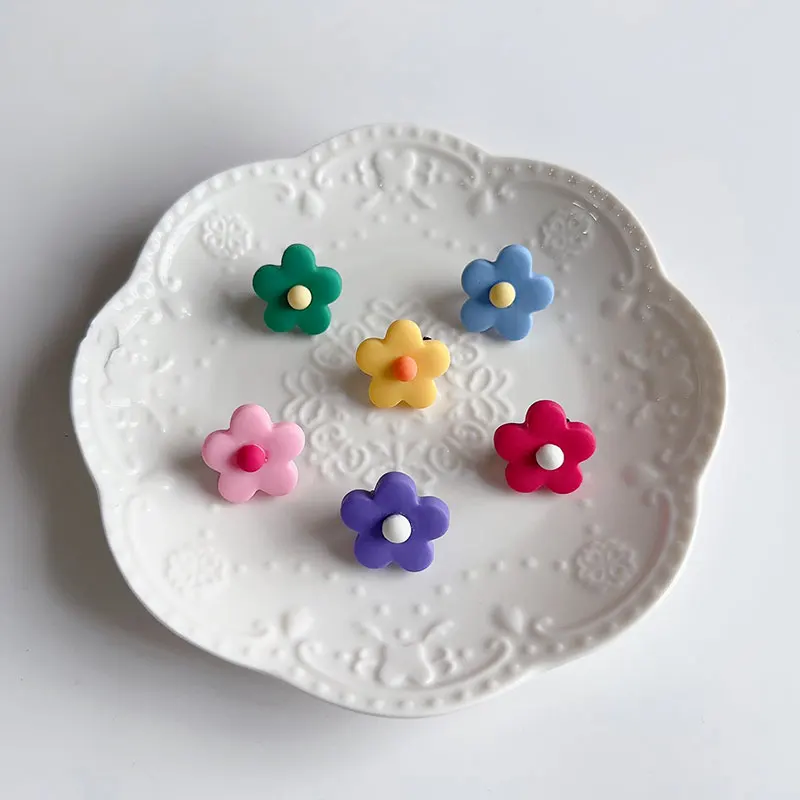 2PCS Colorful Pink Flowers Crystal Heart Charms DIY Shoe Canvas Buckles Decoration Sneakers Summer Bohemia Jewelry Accessories