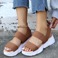 2022 ladies summer platform casual sandals solid color open toe women fashion sandals outdoor lightweight females beach sandals