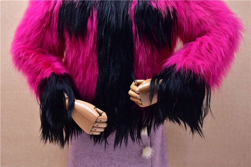 Женская одежда Mujer осенне-зимняя модная волосатый лисьий мех вязаная роза