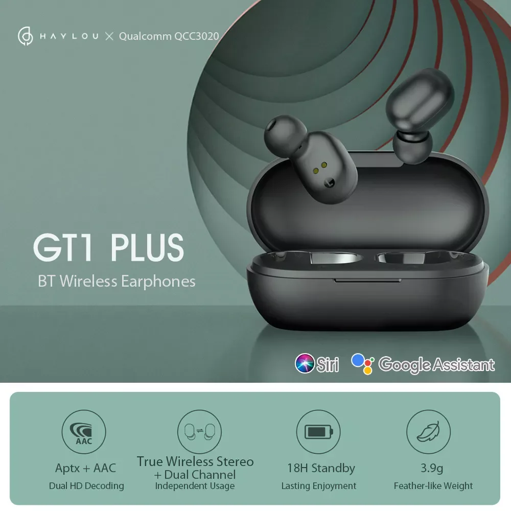 Наушники Haylou GT1 Plus BT5.0 Беспроводная стереогарнитура Qualcomm QCC3020 DSP Aptx AAC Siri Google Assistant
