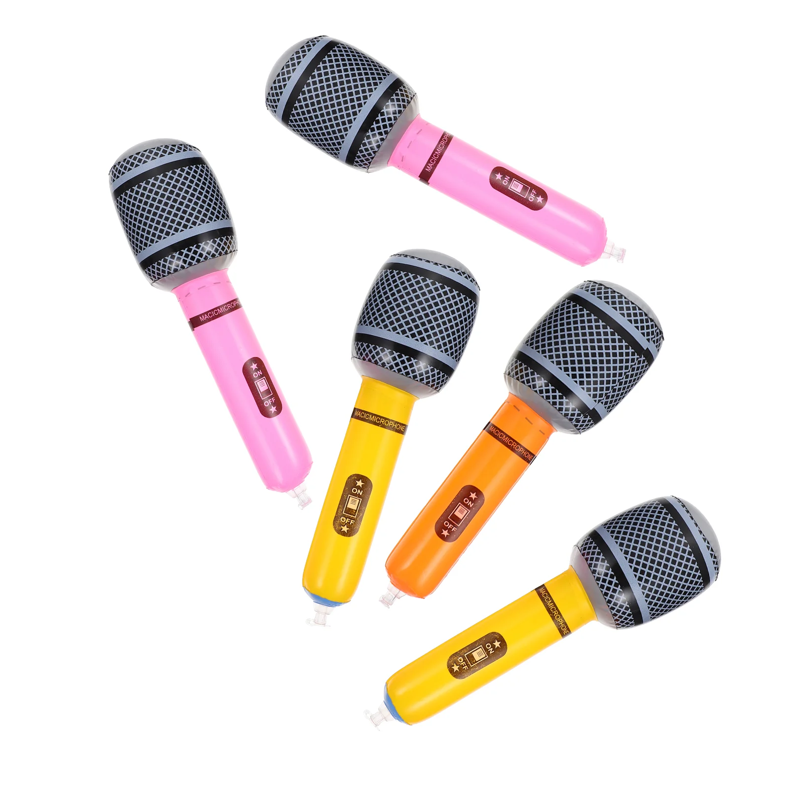 

6 Pcs Inflatable Microphone Interactive Prop Toy Kids Accessory Vintage Toys Microphones Children Supply Musical Decorations