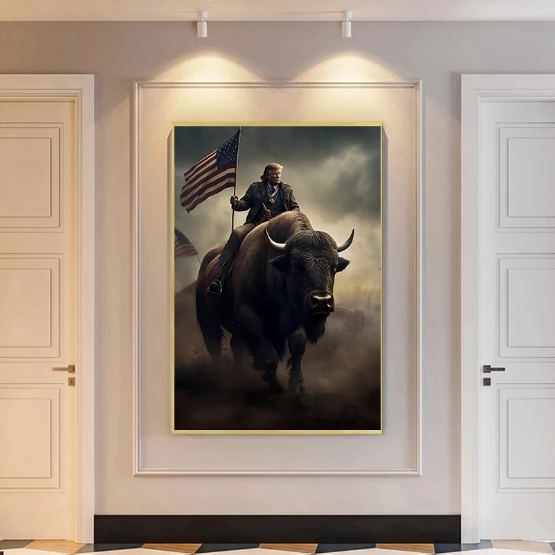 Дональд Трамп Постер розовая жвачка пузыря боевой портрет Мотивационная Картина