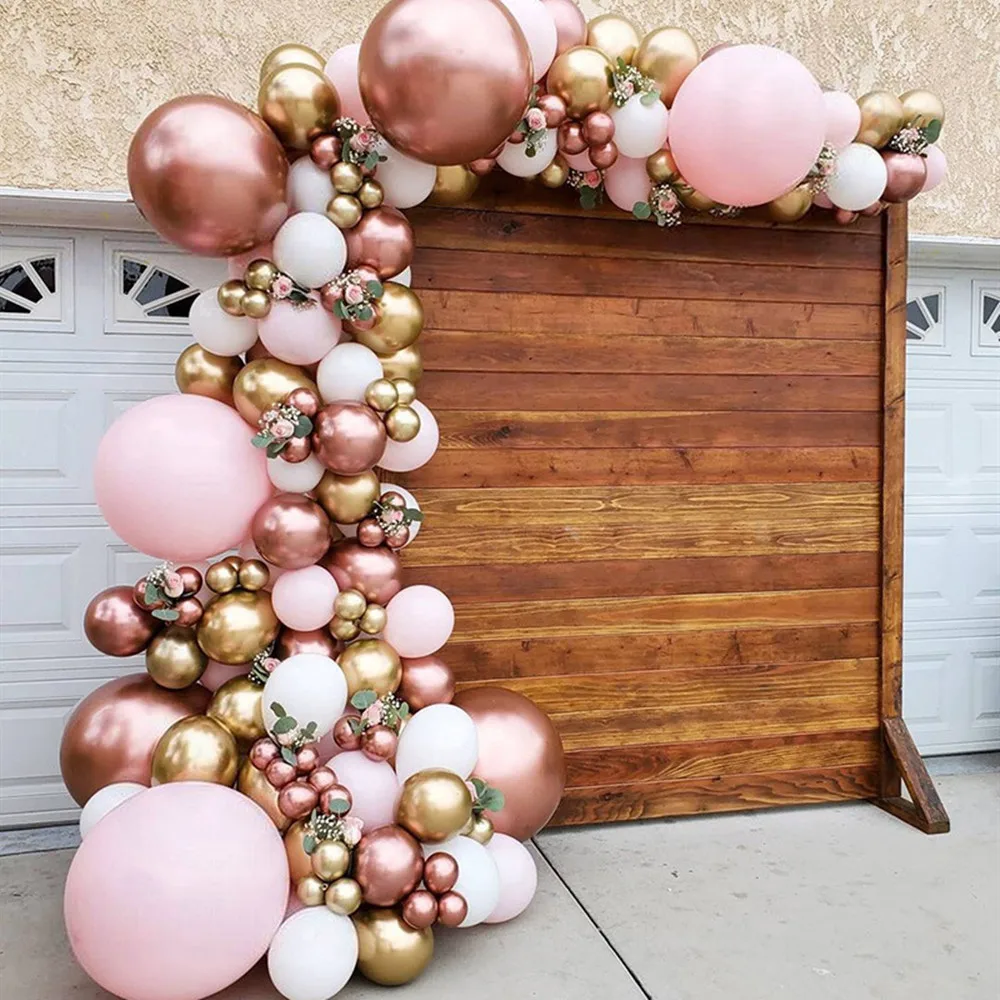 

148pcs Metal Rose Gold Balloon Garland Arch Kit Pink Balloons Wedding Birthday Party Decoration Adults Bachelorette Party Globos