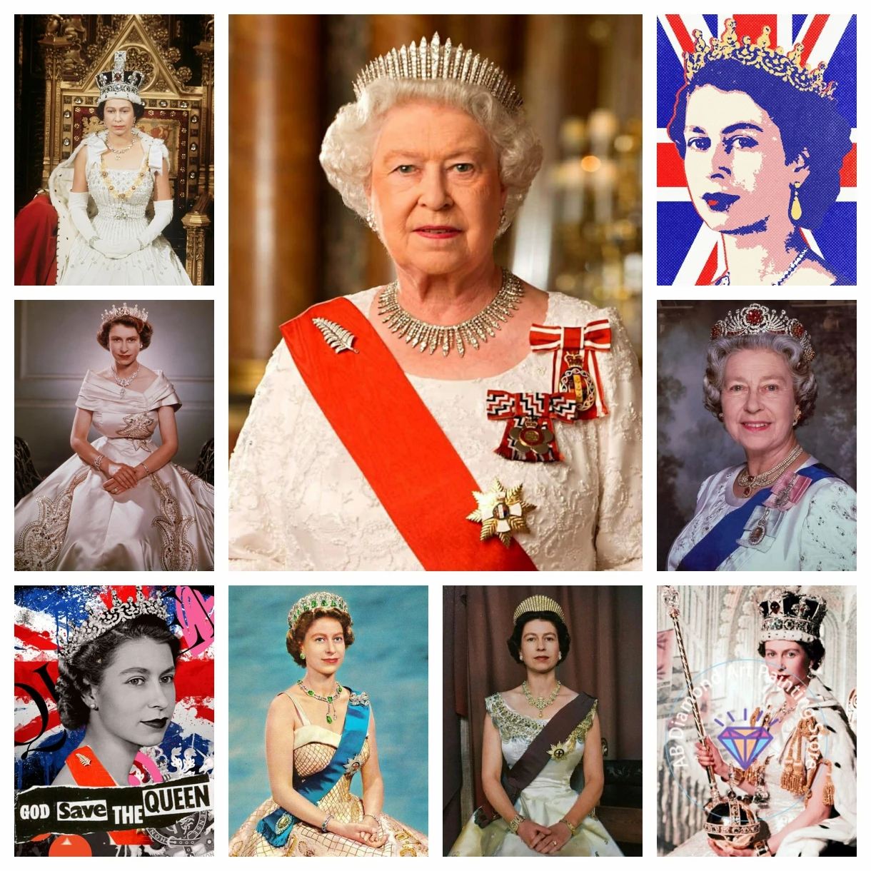 Queen Elizabeth Alexandra Mary Windsor AB Diamond Painting Kit 5D DIY Embroidery Handmade Art Adult Gift Home Decoration