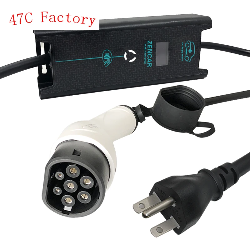 

Zencar Ev Charger 8A 16A Adjustable Type 2 Evse Level 2 Portable Car Charging Station With 5-15 Plug