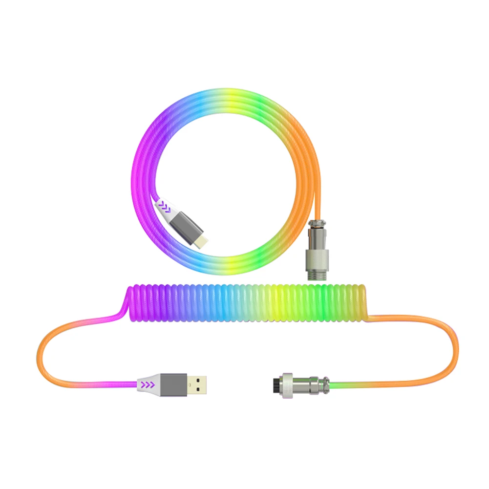 

Механическая клавиатура, спиральный Авиатор, провод типа C к USB, кабель для настольного компьютера, авиационный соединитель, спиральный Пара...